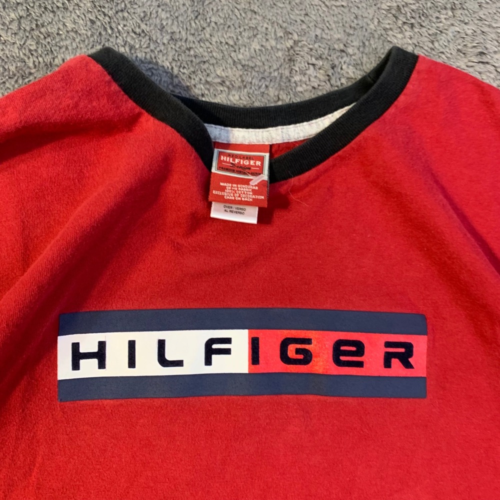 Tommy‎ Hilfiger Red Label Spellout Tee Shirt Red Size Medium